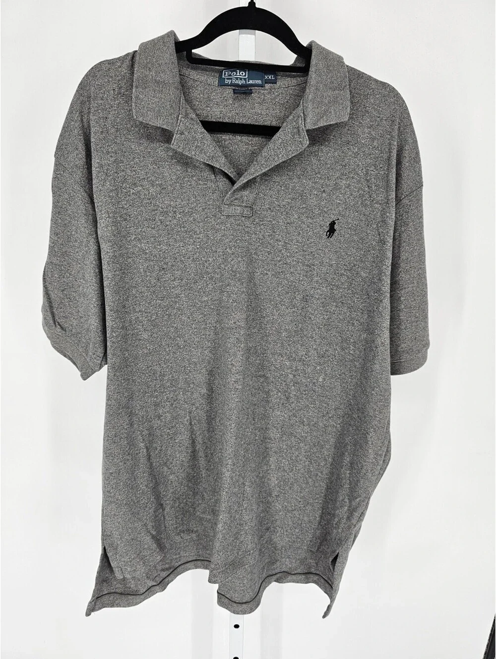 Polo Ralph Lauren Mens Sz XXL Short Sleeve Polo Shirt Gray w/ Black Pony